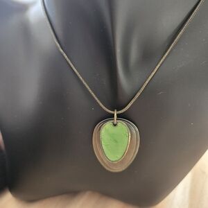Vintage Liz Claiborne Early 90's Layered Green Pendant And Earrings Set